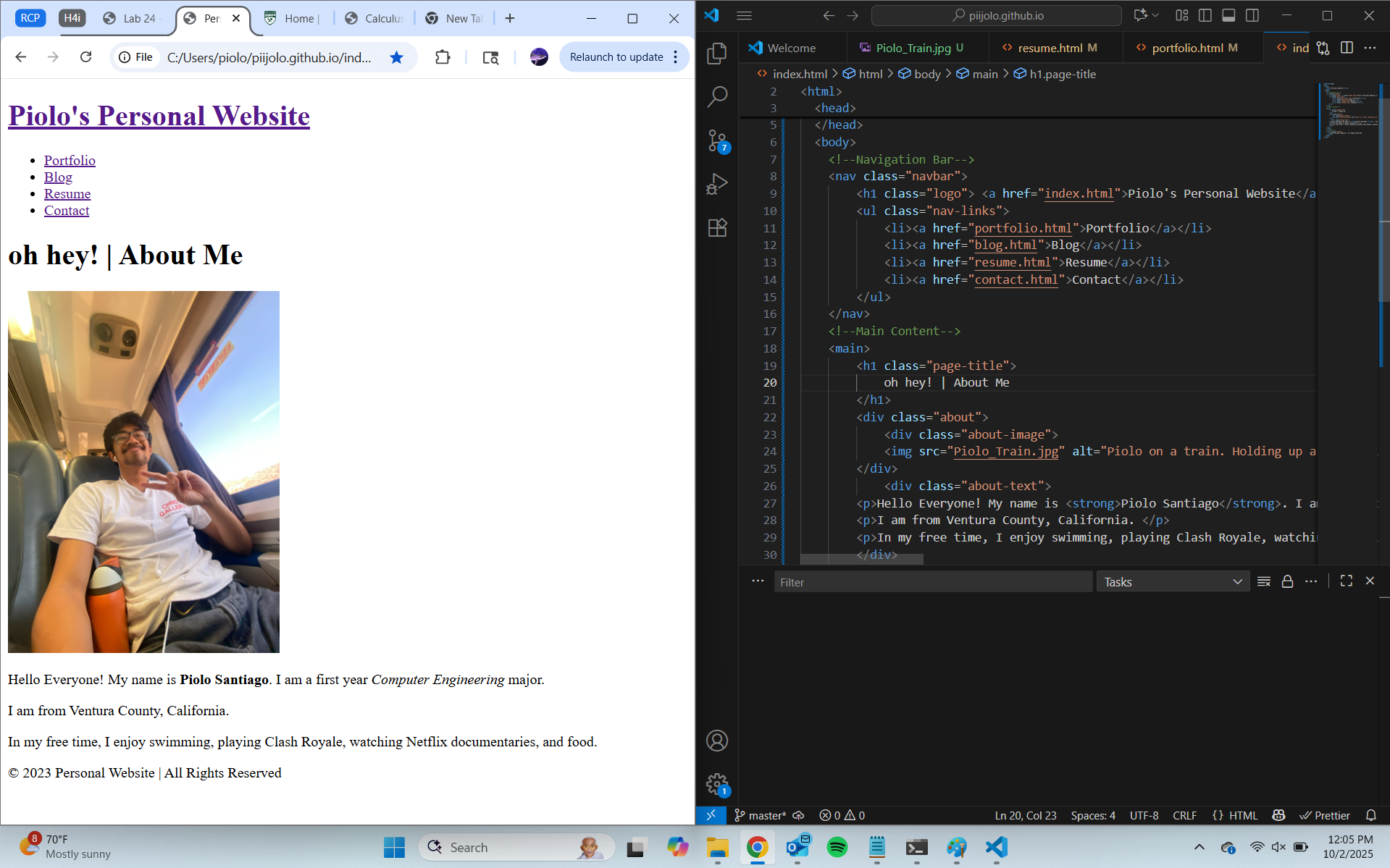 Screenshot of Project 1: A web application that tracks personal expenses with charts and reports.